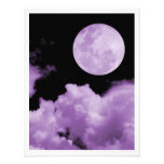 FULL MOON CLOUDS PURPLE CUSTOM INVITATION