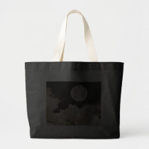 FULL MOON CLOUDS SEPIA CANVAS BAG