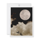 FULL MOON CLOUDS SEPIA invitations