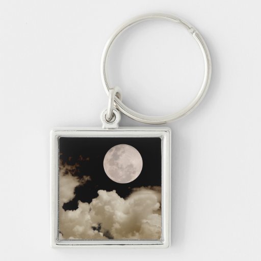 FULL MOON CLOUDS SEPIA KEY CHAIN