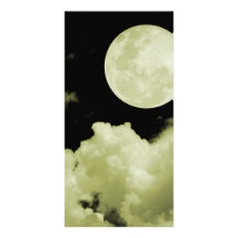 FULL MOON CLOUDS YELLOW PERSONALIZED PHOTO CARD