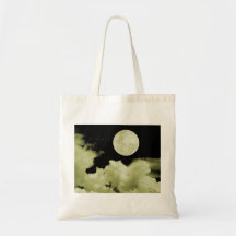 FULL MOON CLOUDS YELLOW TOTE BAG
