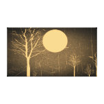 Full Moon Night Vintage Wrapped Canvas Stretched Canvas Print
