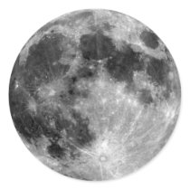 Full Moon Round Stickers