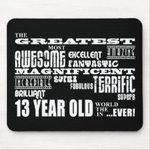 Fun 13th Birthday Party Greatest Thirteen Year Old Mouse Mat