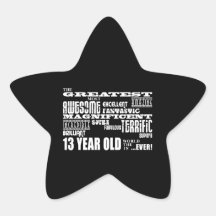 Fun 13th Birthday Party Greatest Thirteen Year Old Star Sticker