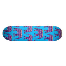 Fun and Bold Chevron Elephants on Teal Skate Boards