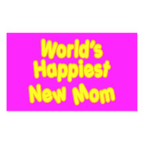 Fun Baby Showers New Moms  Worlds Happiest New Mum Rectangular Stickers