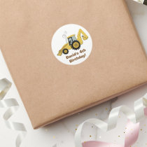 Fun Backhoe Construction Personalised Sticker