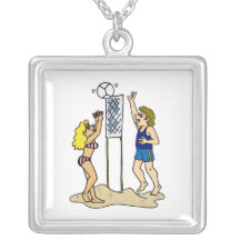 Fun Beach Volleyball Personalized Necklace