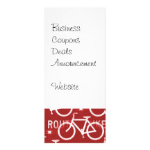 Fun Bike Route Fixie Bicycle Cyclist Pattern Red Rack Cards