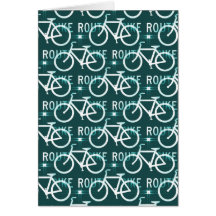 Fun Bike Route Fixie Bike Cyclist Pattern Cards