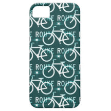 Fun Bike Route Fixie Bike Cyclist Pattern iPhone 5 Cover