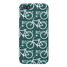 Fun Bike Route Fixie Bike Cyclist Pattern iPhone 5 Cover