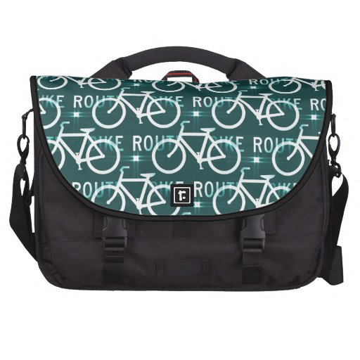 Fun Bike Route Fixie Bike Cyclist Pattern Laptop Messenger Bag