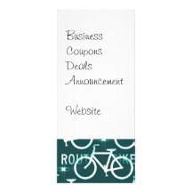 Fun Bike Route Fixie Bike Cyclist Pattern Rack Card Template