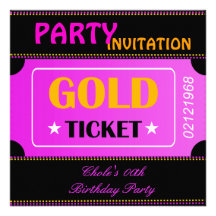 Fun Birthday Party Girls Teen Tweens Hot Pink Announcements