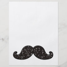 FUN BLACK GLITTER MUSTACHE CUSTOM FLYER