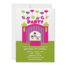 Fun Bounce House Birthday Party Personalised Invitations