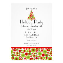 Fun Bright Christmas Tree Holiday Party Invitation