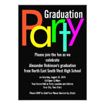 Fun Brights Graduation Party Invitation