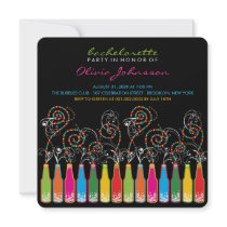 Fun Bubbly Celebrations Bachelorette Party Invite