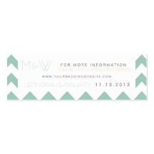 Fun Chevron Monogram Wedding Website Card Business Card