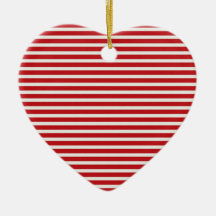 Fun Christmas Nautical Red White Stripes Pattern Ornament