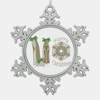 Fun Christmas Stiletto Snowflake Ornament