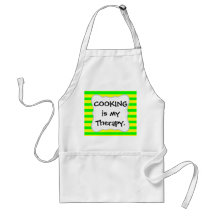 Fun Citrus Yellow and Neon Green Striped Pattern Aprons