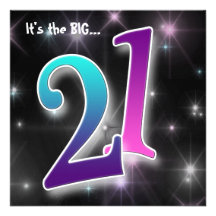 Fun & colourful 21st Birthday Party Invitation