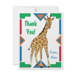 Fun Colourful African Design Giraffe Note Card invitations