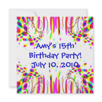 Fun Colourful Birthday Party! Invitation