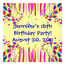 Fun Colourful Birthday Party! Invitation