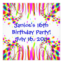 Fun Colourful Birthday Party! Invitation