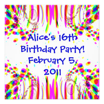 Fun Colourful Birthday Party Invitation