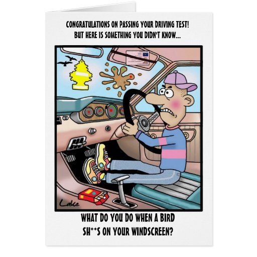 Fun congratulations card for passing driving test | Zazzle