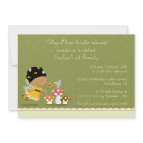 Fun cute fairy girl's birthday party invitation
