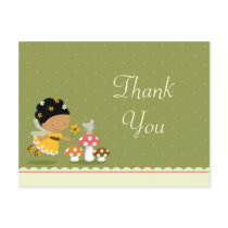 Fun cute fairy girl's birthday thank you postcard