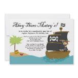Fun cute girl's pirate birthday party invitation