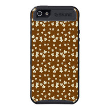 Fun Dark Brown and Linen Autumn Leaf Pattern Cases For iPhone 5