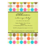 FUN Dots GREEN Baby Girl or Boy Shower Personalized Invitation