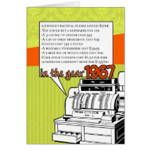 Fun Facts Birthday – Cost of Living in 1967 Greeting Card