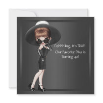 Fun Favourite Diva Womans Black 40th Birthday Part Personalised Invites