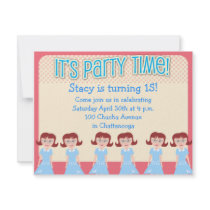 Fun Fifties Girl Party Time Custom Invitation