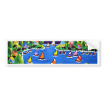 Fun Fireworks 4th Of July Folk Art bumper stickers