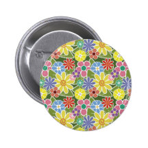 Fun Florals Bright Button