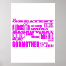 Fun Gifts for Godmothers : Greatest Godmother Print