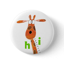 Fun Giraffe Badge Pin