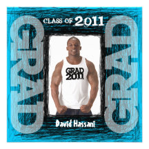 Fun Graduation Invitation Blue Scratch Square